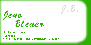 jeno bleuer business card
